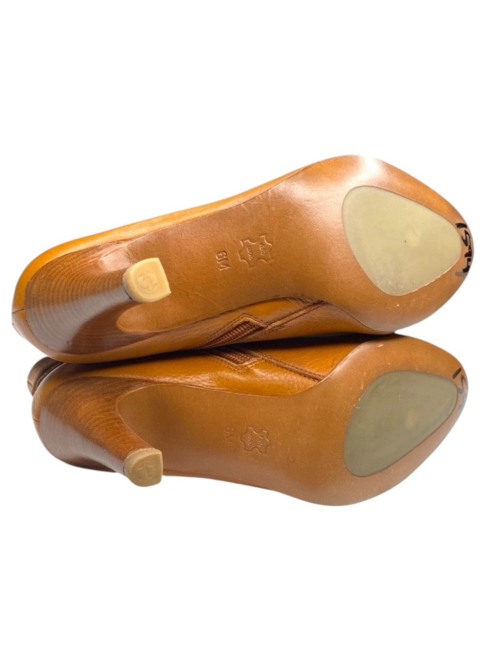 new Michael Kors ❁ Roadie Heeled Leather Ankle Boots Booties ❁ Luggage Tan ❁ 6M - Picture 14 of 16